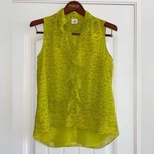 Cabi #3071 Chartreuse Reign Blouse Size Small VGUC